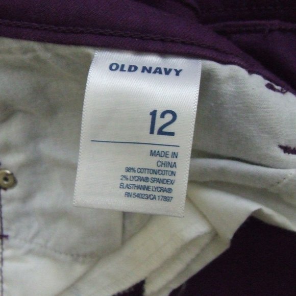Purple jeans Old Navy Rock Star pants women's tapered leg size 10 - Picture 6 of 12